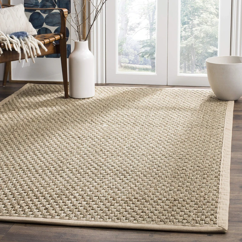 Safavieh Natural Fiber Indoor Woven Rectangle Area Rug, Natural Fiber Collection, NF114, in Natural / Beige, 122 X 183 cm for Living Room, Bedroom or Any Indoor Space