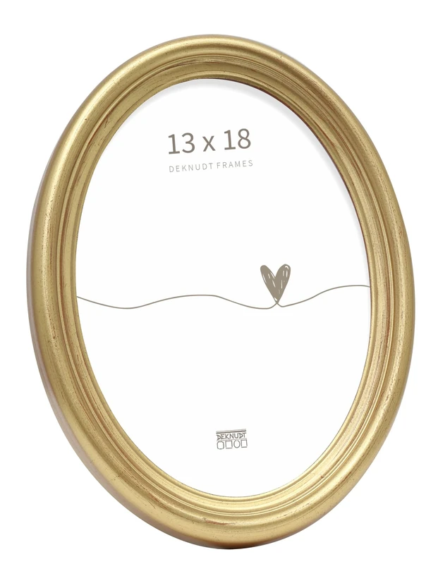 Matt Gold Oval / Oblong Picture / Photo Frame with Stand * 13 x 18 cm / 5 x 7 inch