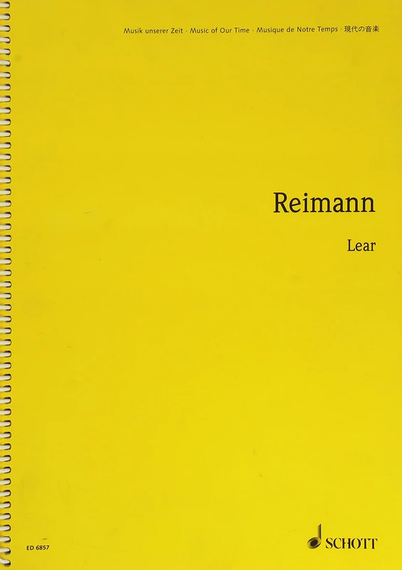 Lear: Oper in 2 Teilen nach William Shakespeare. solo parts, speakers, choir and orchestra. Partition d'étude.