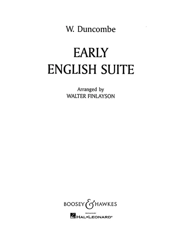 Early English Suite: Wind Band. Partition et parties.