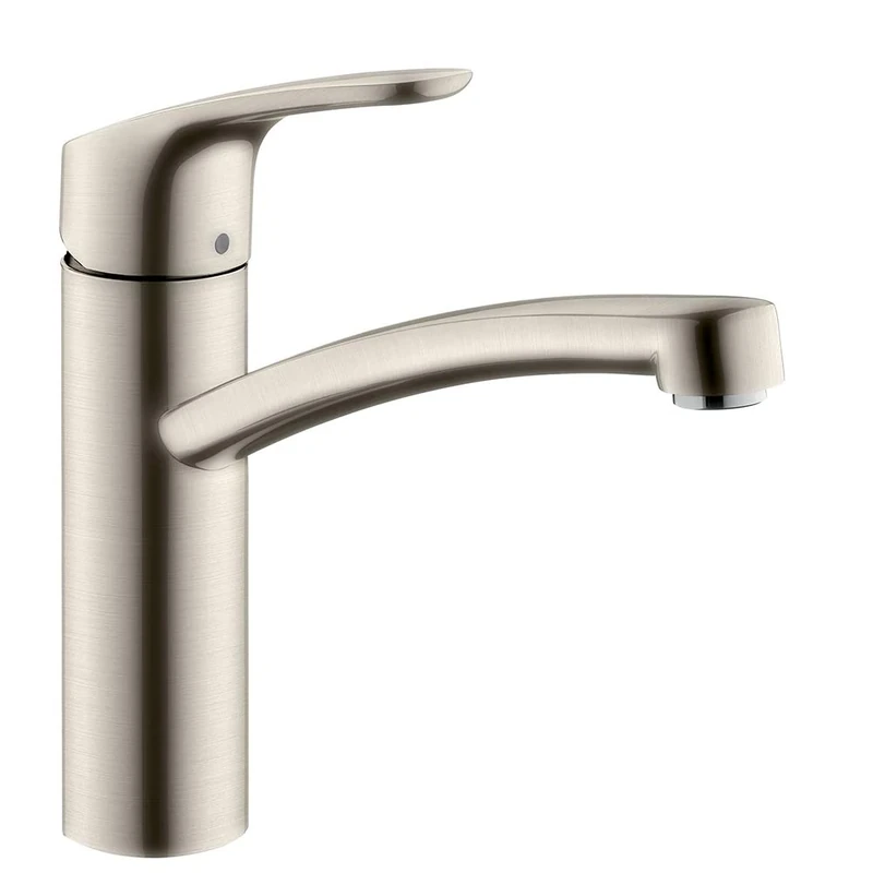 hansgrohe Focus kitchen tap 160 mm high with 360° swivel spout, stainless steel optic 31806800