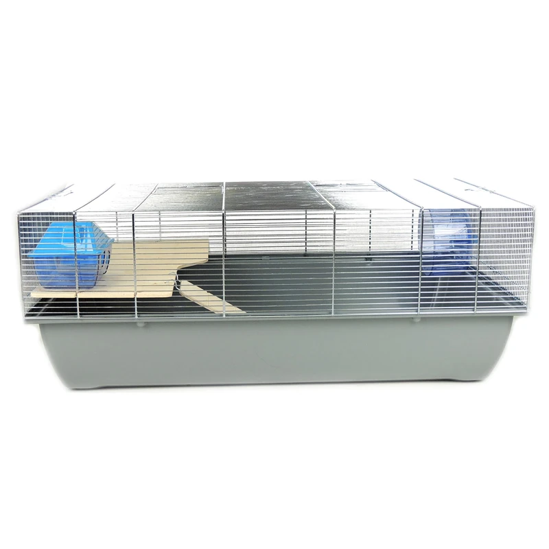 Little Friends Carlton Rat and Hamster Cage With Wooden Shelf and Ladder, 78 X 48 X 29 cm, Grey