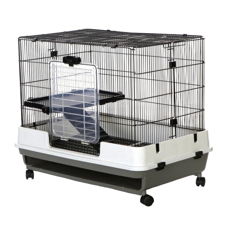 Little Friends Chatsworth Single 80cm Small Animal Rat Cage, Grey/White