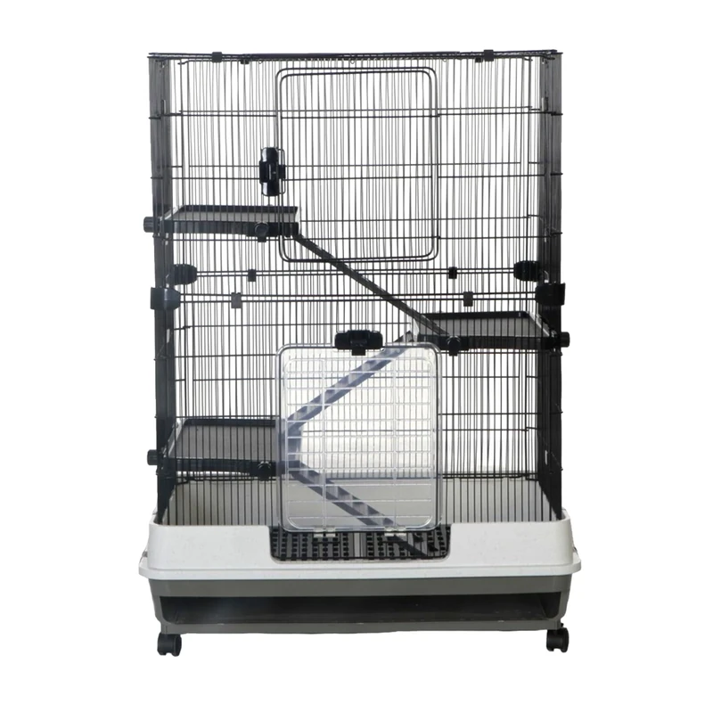 Little Friends Chatsworth Double 80cm Small Animal Rat Cage, Grey/White