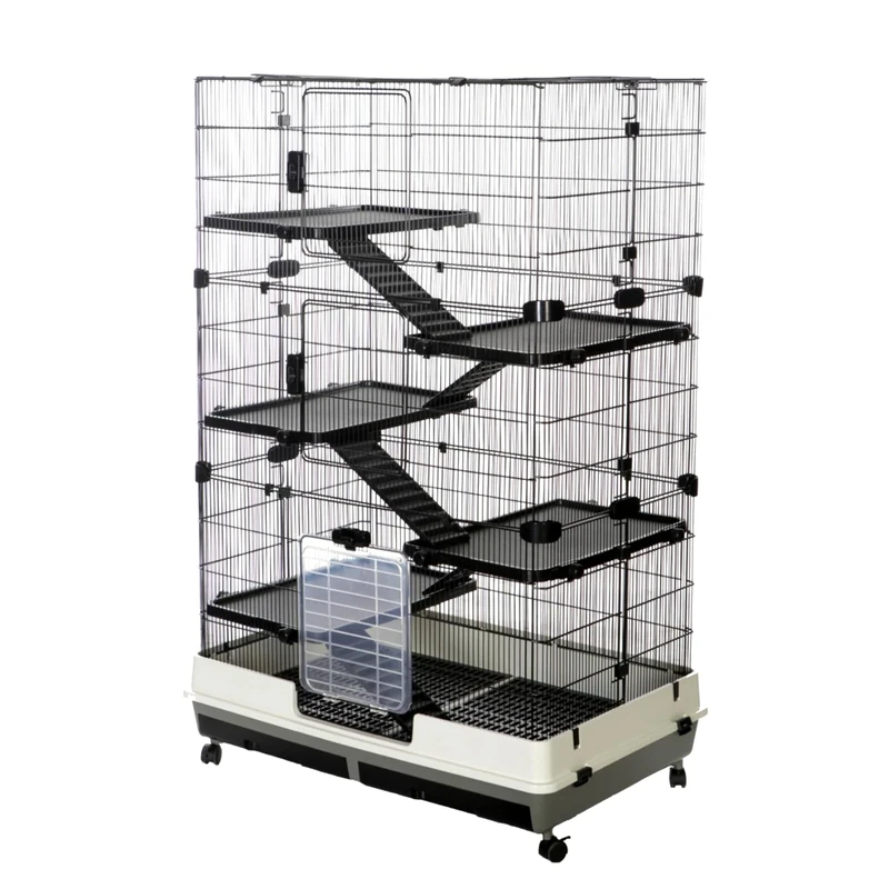 Little Friends Windsor Triple 100cm Small Animal Rat Cage, Grey/White