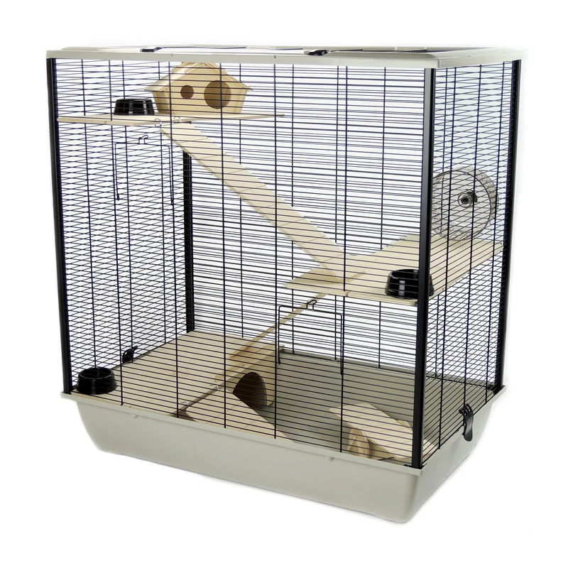 Hamster & Rat Cage 78cm x 48cm x 80cm - Plaza Tall Multi-Level Grey | Little Friends