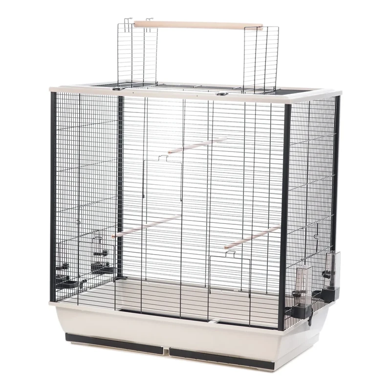 Little Friends Waldorf Bird Cage with Opening Top, 78 x 48 x 81.5 cm, Silver/Black