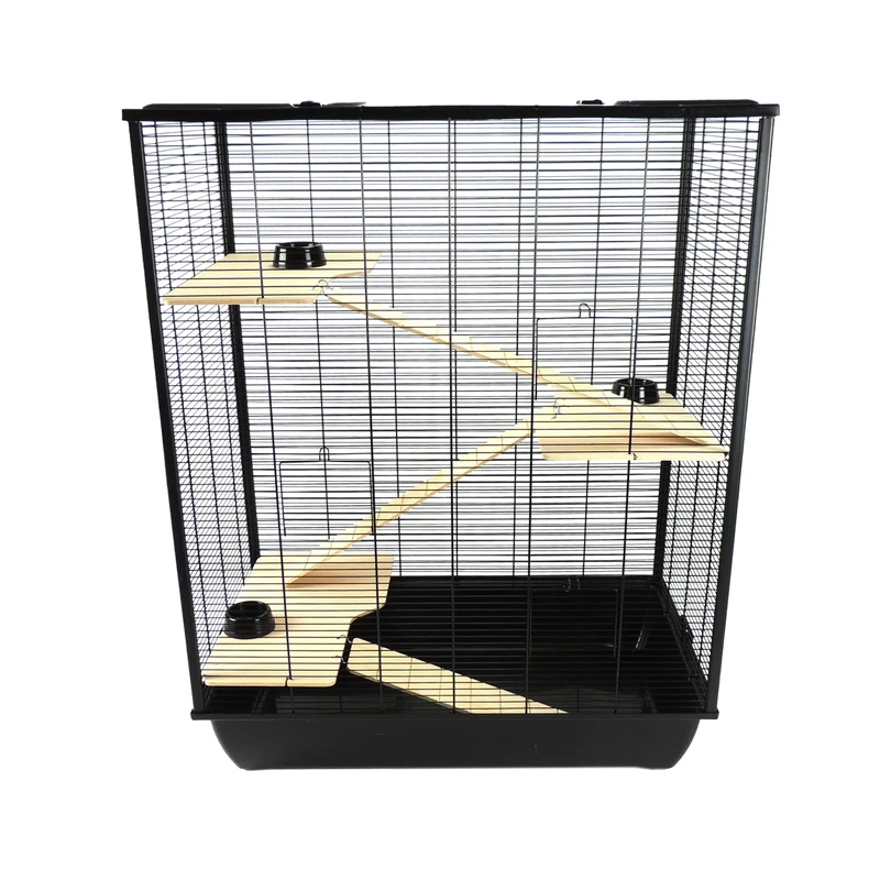 Hamster & Rat Cage 78cm x 48cm x 97cm - Belfry Tall Multi-Level Black | Little Friends