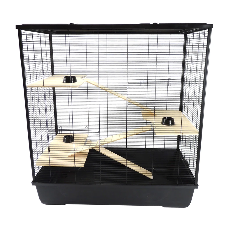 Hamster & Rat Cage 100cm x 54cm x 83cm - Plaza XL Multi-Level Black | Little Friends - Image 1