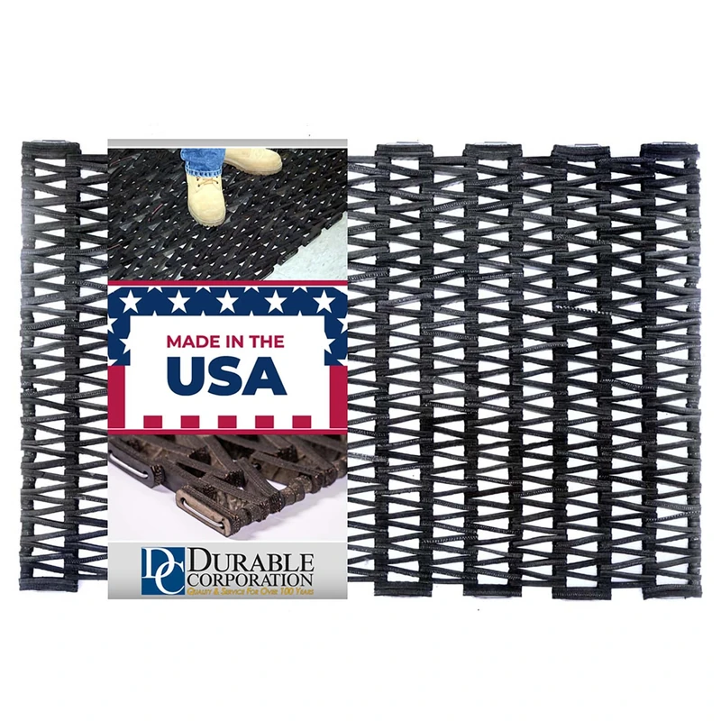 Durable Corporation-108H2436 24 x 36-inch Durite Recycled Herringbone Tyre Connecting Mat, Black