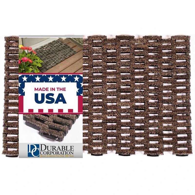 Durable Corporation-400S2030 Dura-Rug Recycled Fabric Tire-Link Outdoor Entrance Mat, 20" x 30"