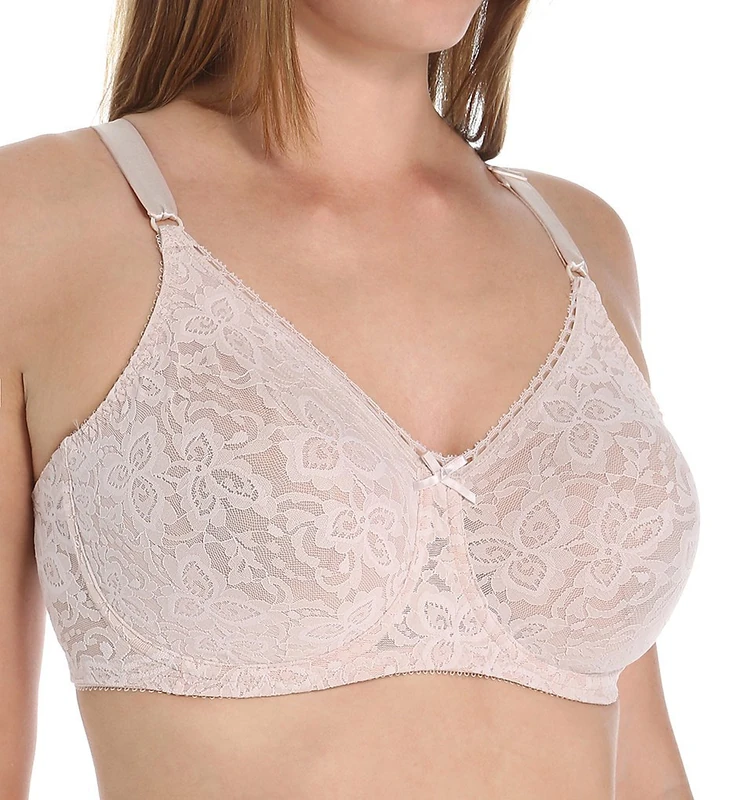 Bali Women's N Smooth Stretch Lace Underwire Bra Df3432, Opaque, Rosewood, 42D