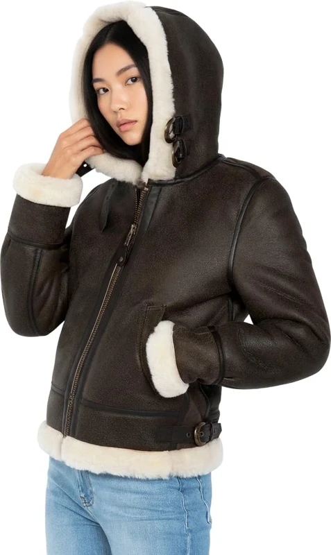 Schott NYC Women's LCW1257H Leather Jacket, Brown, L