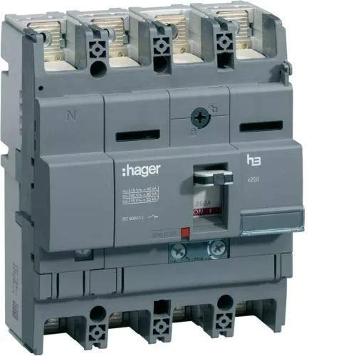Hager X250 – Automatic Switch X250 4p4d 40 KA 250 A TM Adjustable