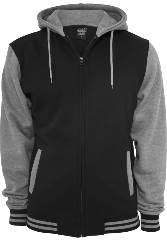 Urban Classics Men's Hooded Sweatshirt with Zip blk/gry Size:M