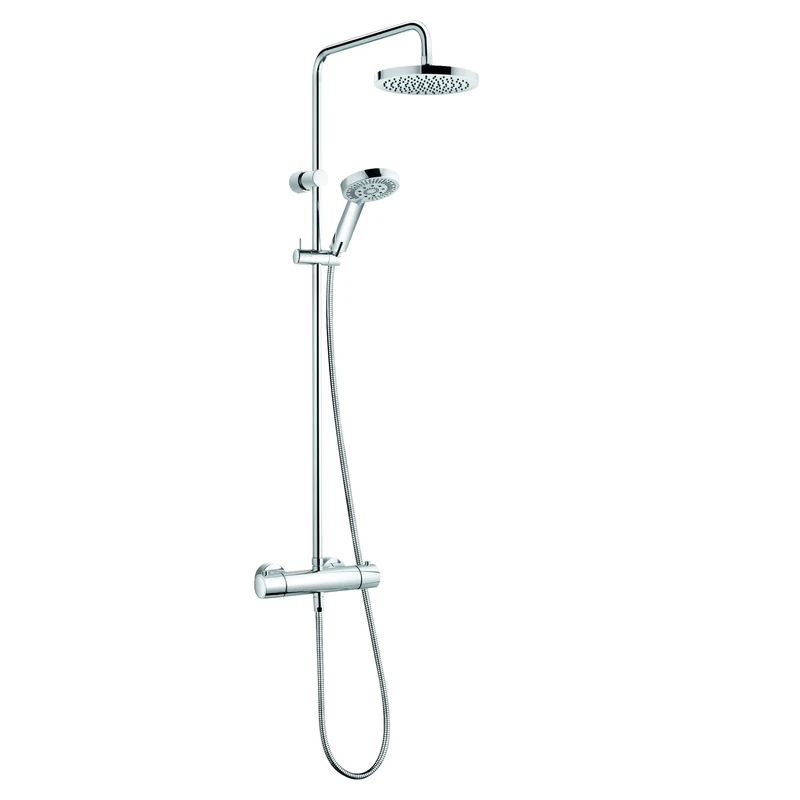 Kludi A-qa 6609505-00 s Thermostat Dual Shower System, Thermostatic Shower Set Unit, Chrome