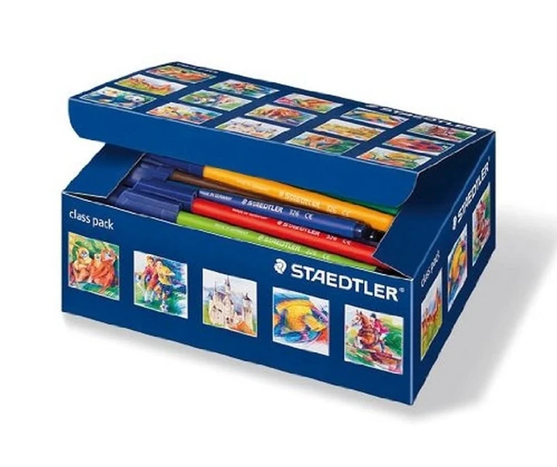 Staedtler Noris Club 326 C100 Fibre-Tip Pens Class Pack in Collapsible Cardboard Box Pack of 100