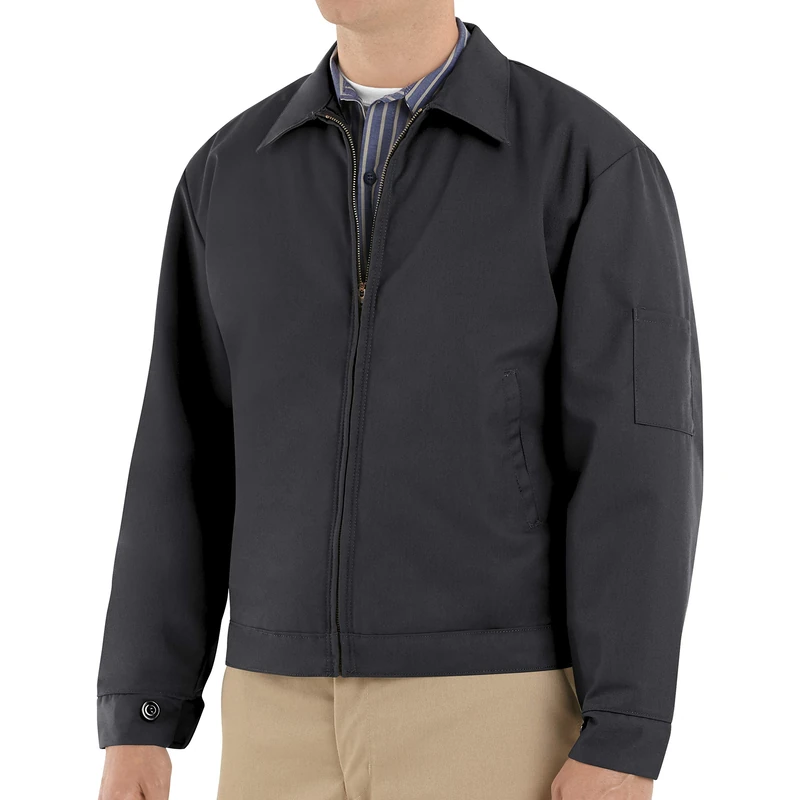 Red Kap Men's Slash Pocket Jacket, Black, 6XL