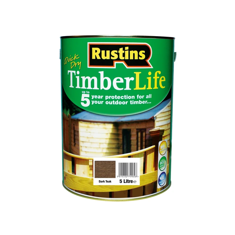 Rustins TLDT5000 Timberlife Dark Teak, Brown, 5l