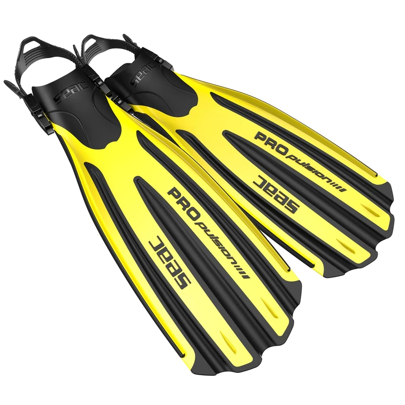SEAC Propulsion, Diving Fins with Adjustable Strap, Made in Italy, yellow,4/6UK