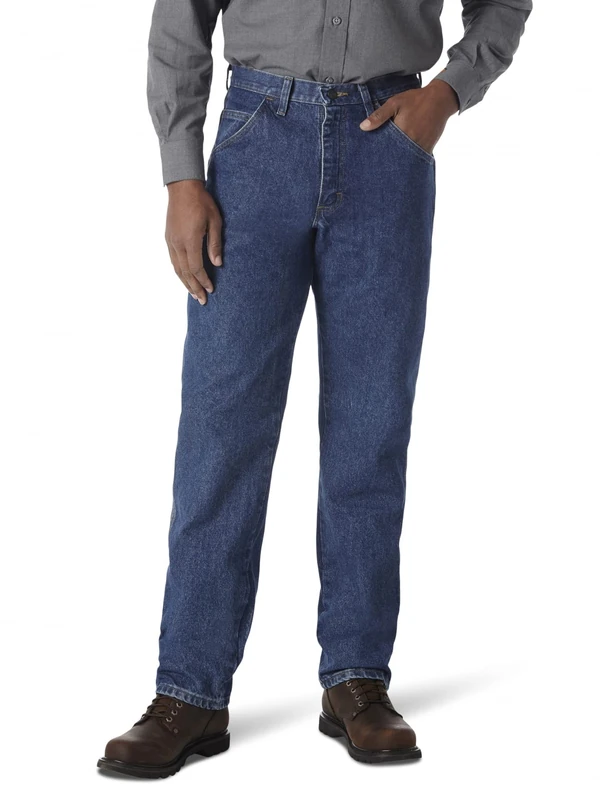 Wrangler Men's Big Riggs Workwear Relaxed Fit Jean, Medium Fade, 46x32