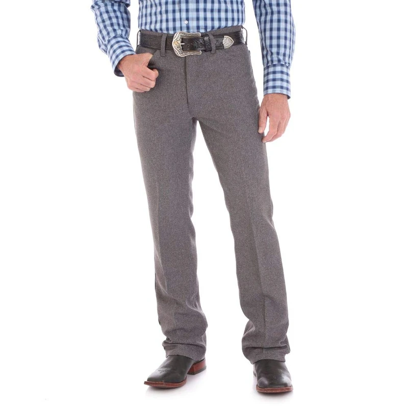 Wrangler Men's Wrancher Dress Jean, Heather Grey, 33W / 32L