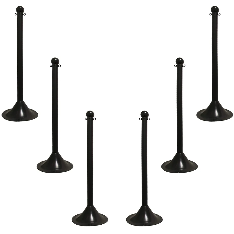 Mr. Chain 91503-6 Black Stanchion, 2" link x 41" Overall Height, Pack of 6 - Image 1