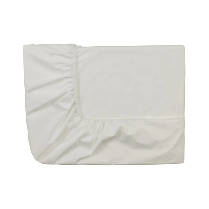 ESSIX Royal Line Cotton Percale Fitted Sheet, Meringue, 200 x 200 cm