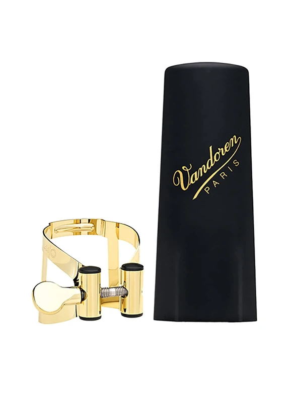 Vandoren LC58GP Tenor Saxophone M/O Ligature with Plastic Cap, Gold