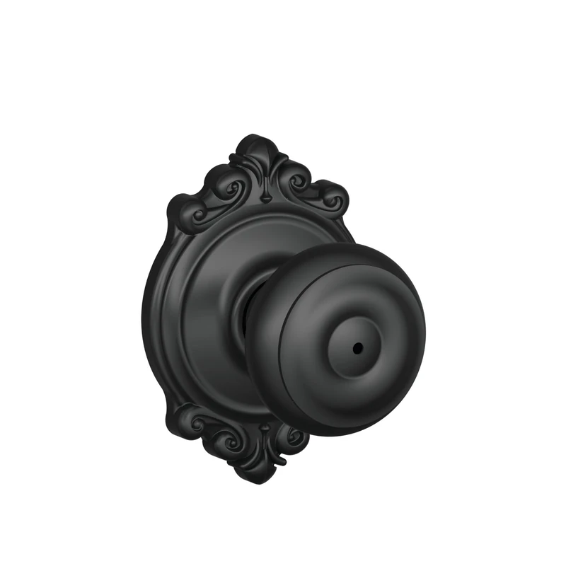 Schlage F40 GEO 622 BRK Brookshire Collection Georgian Privacy Knob, Matte Black