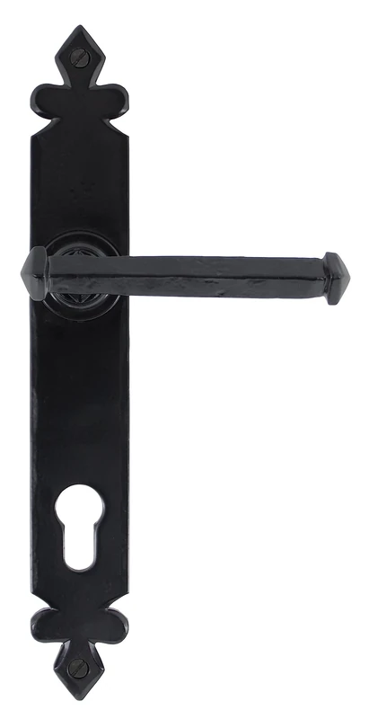 From the Anvil Black Tudor Lever Espag. Lock Set