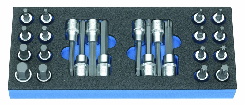 Heytec 50829001783 Screwdriver Socket Set, Silver, Set of 24 Piece