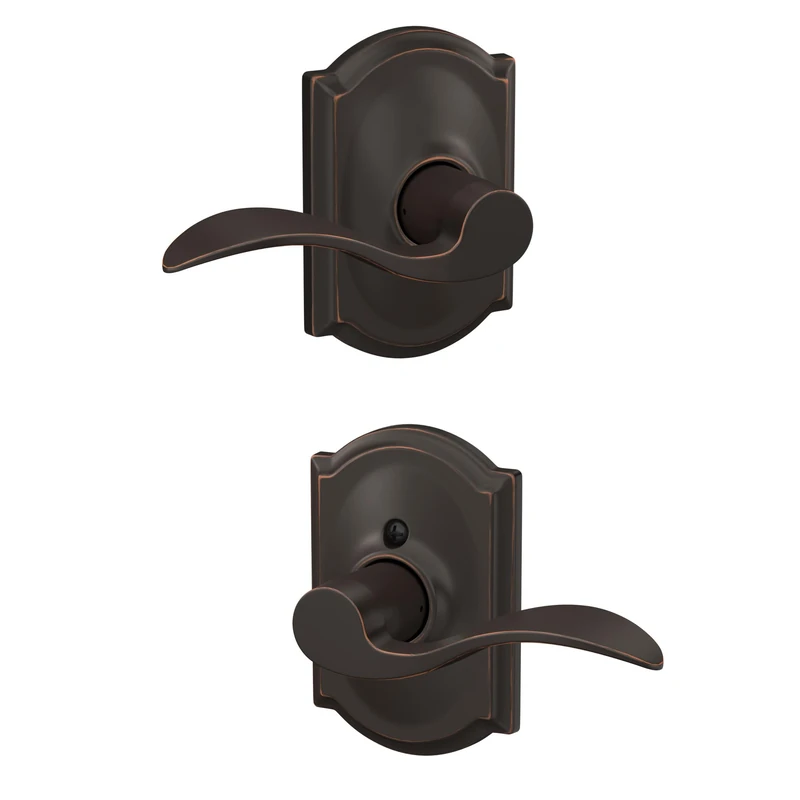 Schlage F10 Acc 716 CAM Camelot Collection Accent Passage Lever, Aged Bronze