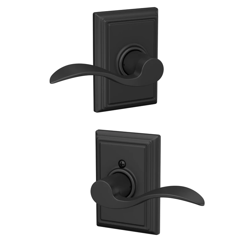 Addison Trim with Accent Hall and Closet Lever, Matte Black (F10 Acc 622 ADD)