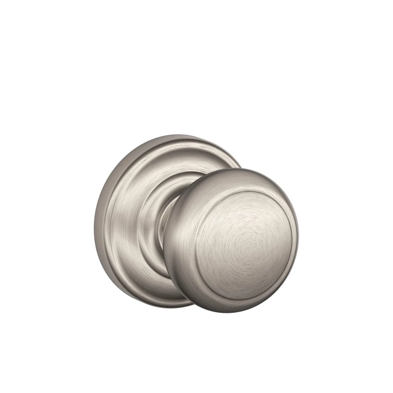 Schlage F10AND619ADD Addison Collection Andover Passage Knob, Satin Nickel