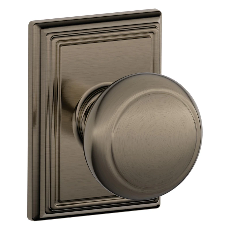 Schlage F10AND620ADD Addison Collection Andover Passage Knob, Antique Pewter