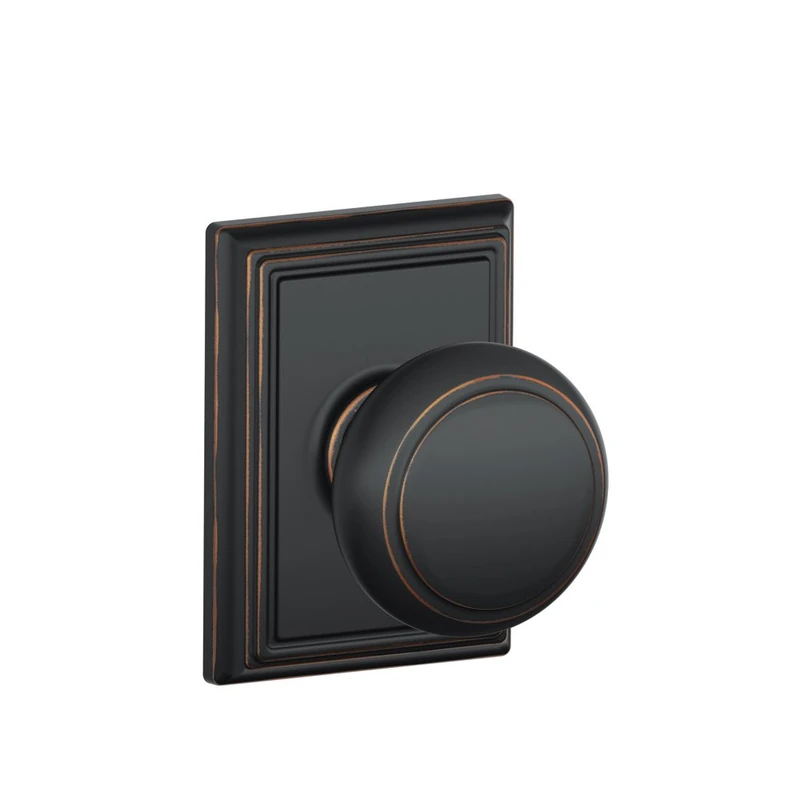 Schlage F10AND716ADD Addison Collection Andover Passage Knob, Aged Bronze