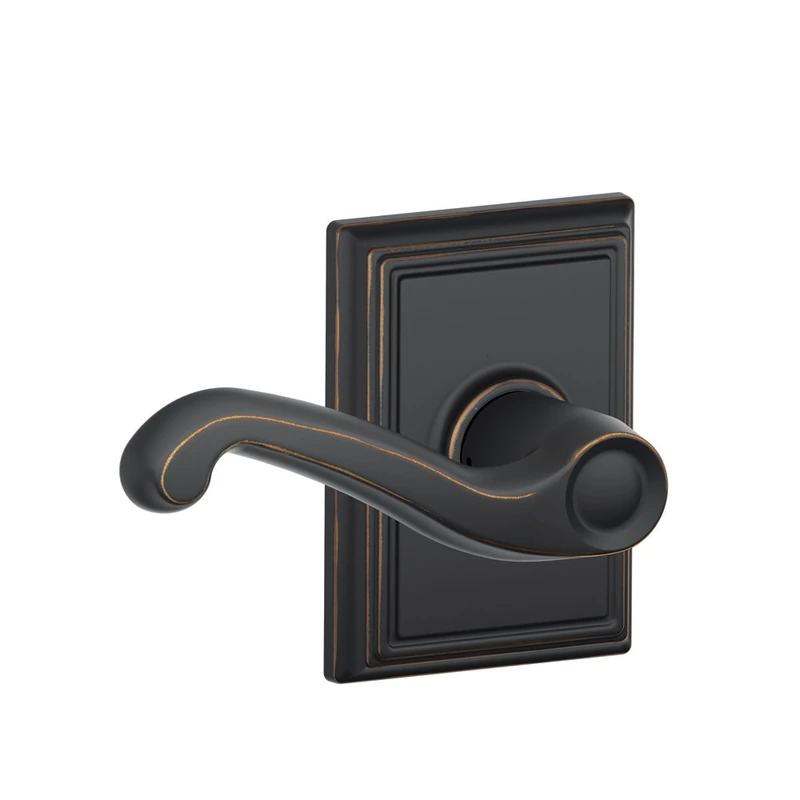 Schlage F10FLA716ADD Addison Collection Flair Passage Lever, Aged Bronze - Image 1