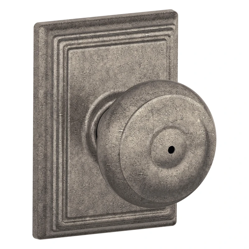 Schlage F40GEO621ADD Addison Collection Georgian Privacy Knob, Distressed Nickel