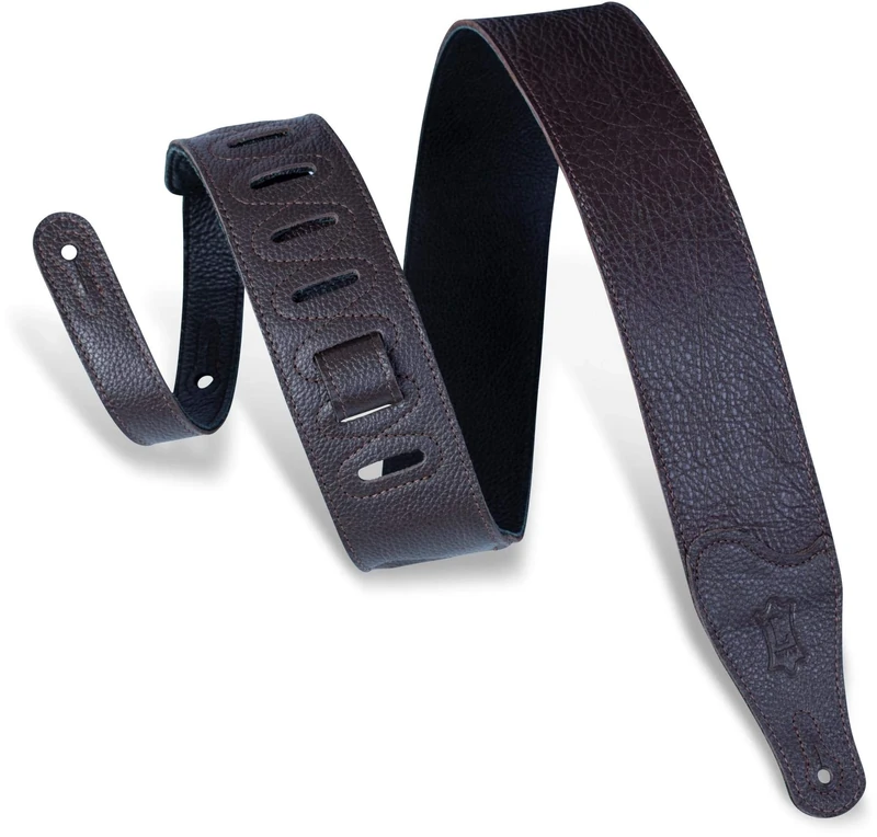 Levy's M26BL-BRG 2.5 inch Soft Guitar Straps with Soft Garment Leather Back- Burgundy