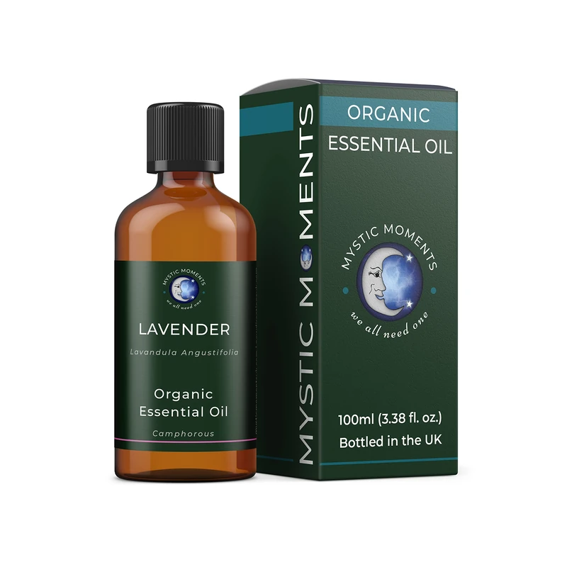 Mystic Moments | Organic Lavender Essential Oil 100ml| Lavandula angustifolia | Soft Floral Herbal Aroma | Relaxing Oil for Diffusers & Blends