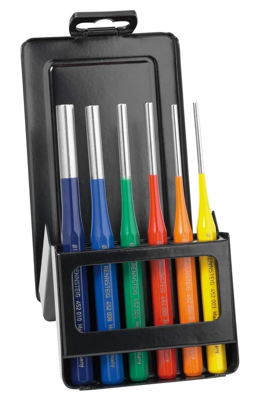 Rennsteig R425 530 6 RC "Exclusive" Octagonal Pin Punches Set in Metal Case, 0 V, Multi-Colour