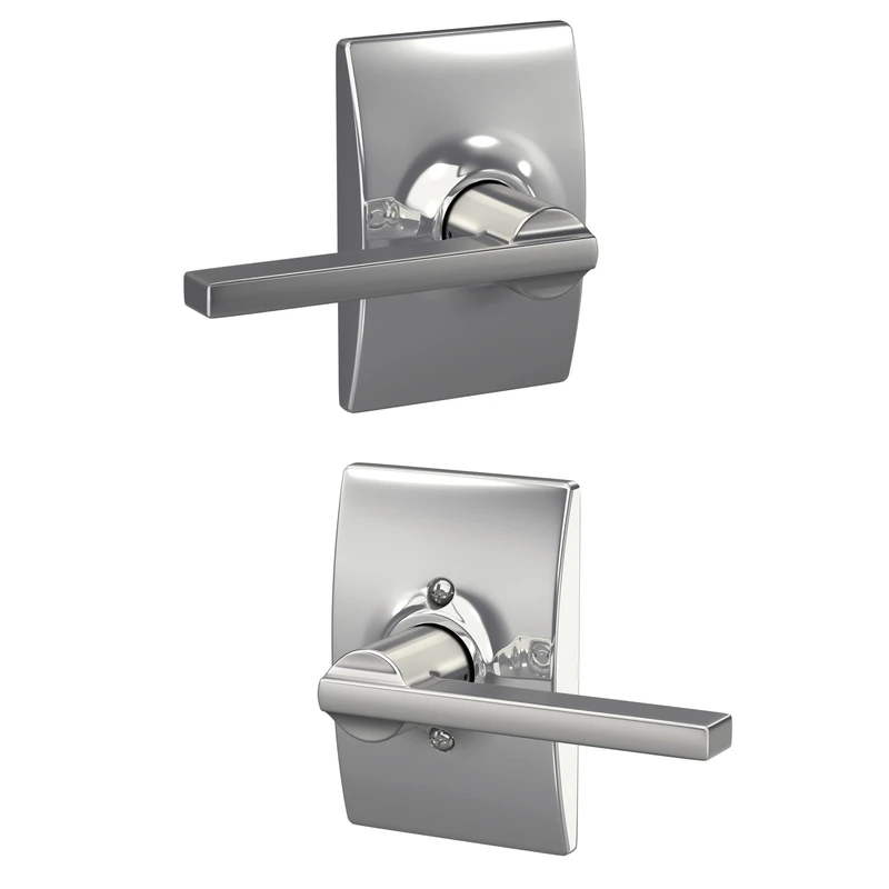 Schlage F10LAT625CEN Century Collection with Latitude Passage Lever, Bright Chrome