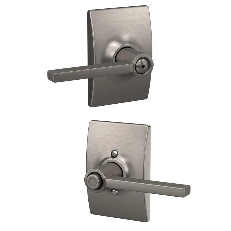Schlage F40LAT619CEN Century Collection Latitude Privacy Lever, Satin Nickel