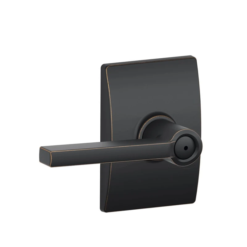 Schlage F40LAT716CEN Century Collection Latitude Privacy Lever, Aged Bronze