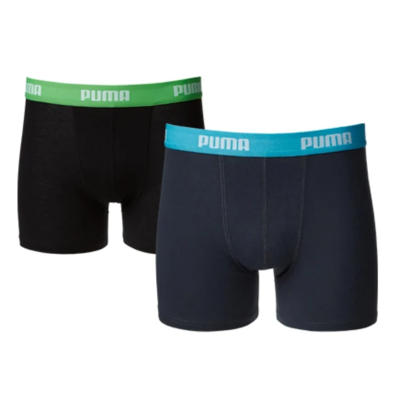 Puma Boys Basic Sports Boxers (Pack of 2), India Ink/Turquoise ,11-12 Years