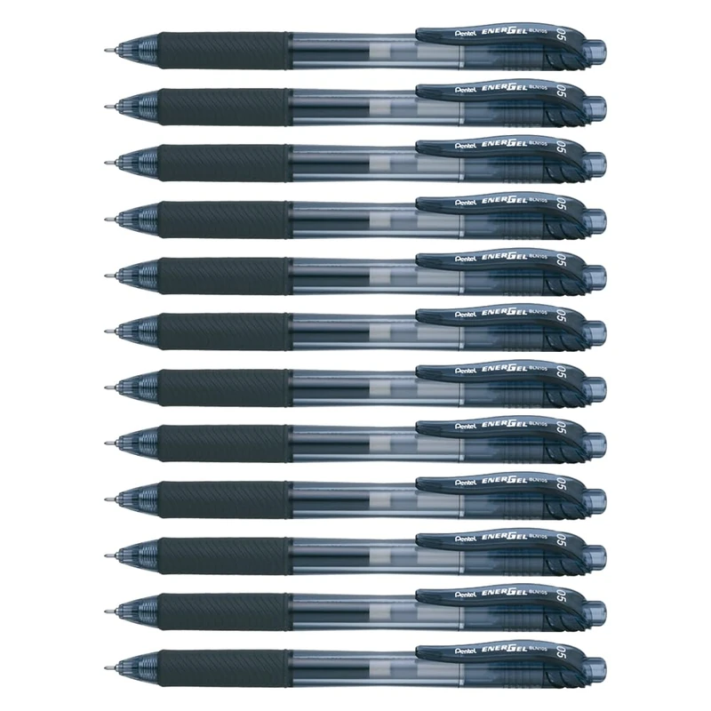 Pentel BLN105 Gel Ink Rollerball Pens with Click Top 0.25 mm line and 0.5 mm Ball Diameter 12 mm Black, Pack of 1