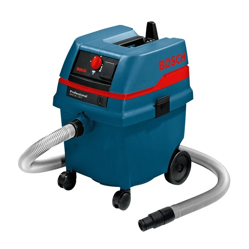 Bosch Professional Wet/Dry Dust Extractor Gas 25 L SFC (110 V, L-Class, (SFC) System, incl. 2X Nozzle, 3 m Hose, 2 x dust Extraction Pipe, 1 x Filter, Paper dust Bag)