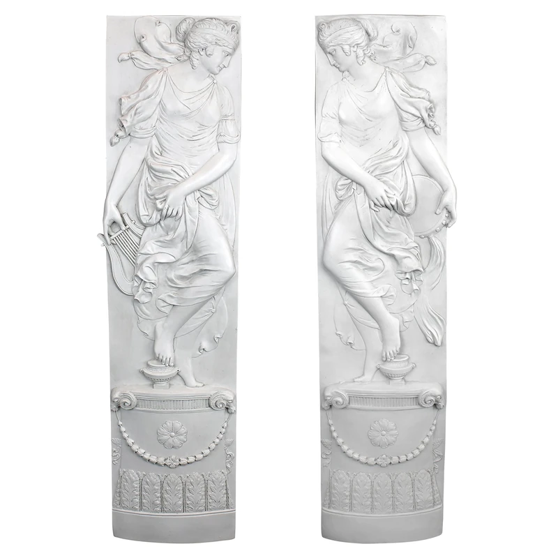 Design Toscano the Dionysia Festival Wall Friezes: Dancer with Harp and Dancer with Tambourine - Image 1