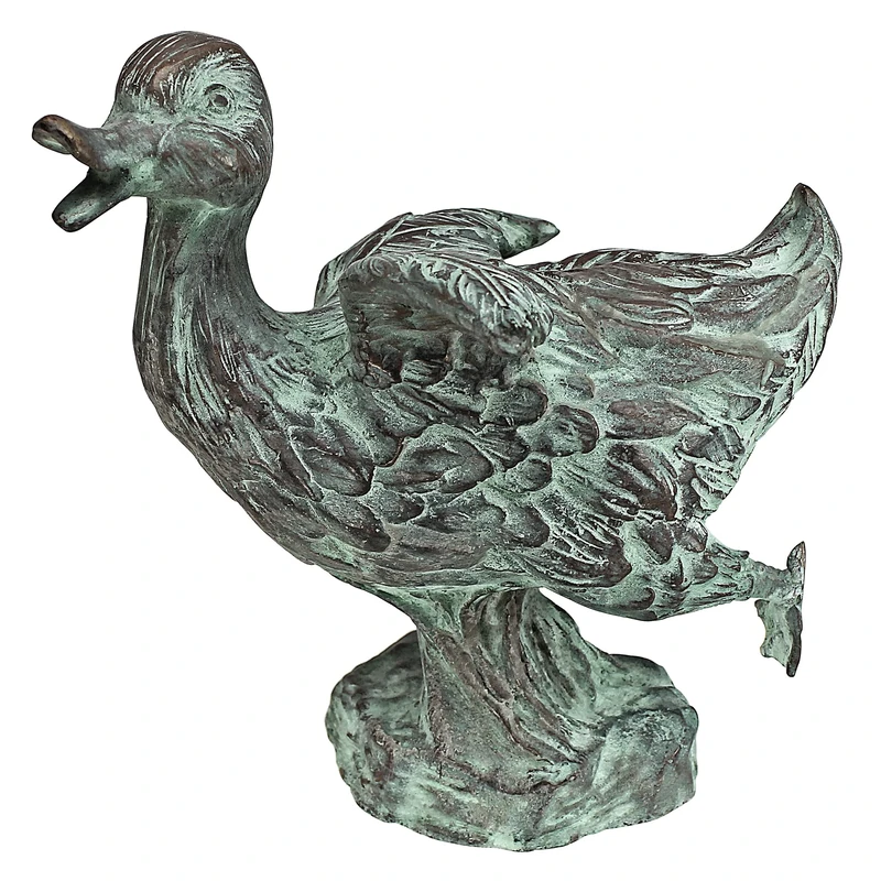 Design Toscano the Lindell Pond Dancing Duck Cast Bronze Garden Statue